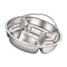 Stainless Steel Divided Steamer Tray for Vegetables and Rice-5