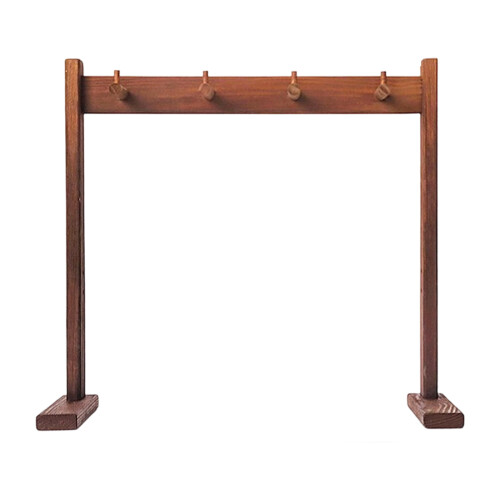 Natural Wood Wind Chimes Display Rack with 5 Hook Easy-small
