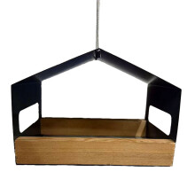 Attractive Garden Bird House And Food Provider Crafted-Black