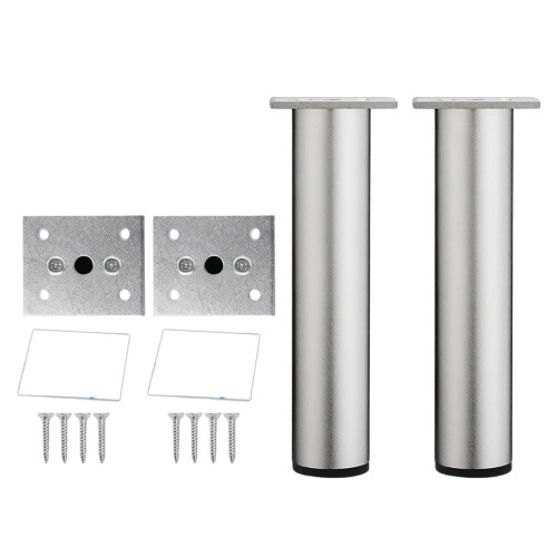 2 Stück Universals Möbelstützbeine,-15cm Sandsilber