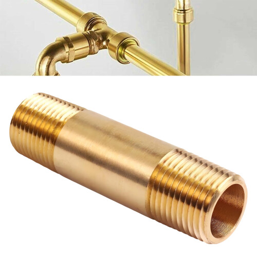 Long Brasses Pipe Connector Durability Threaded Brass Pipe 1