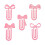 5Pieces Pink Bowknot Pattern Paper Clips Bookmarks Holders Iron 1