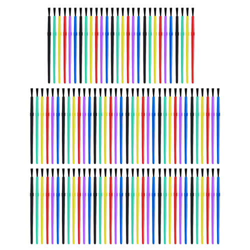 100Pieces Childrens Creative Art Brushes Set-10.5cm mixed color