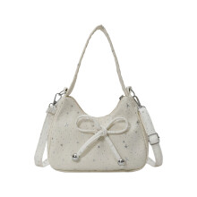 Women's Hobos Handbag PU Leather Shoulder Toted Purses-White