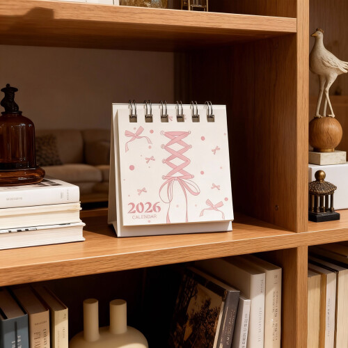 2026 Mini Paper Calendar With Pretty Bowknot Decoration-Dots 2