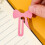5Pieces Pink Bowknot Pattern Paper Clips Bookmarks Holders Iron 6