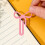 5Pieces Pink Bowknot Pattern Paper Clips Bookmarks Holders Iron 7