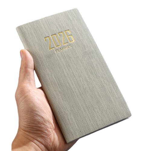Lightweight A6 Notebook With Elegant Cover And- off white.