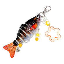 Modischer Schlüsselanhänger mit Fischperlen,-orangeFarbe