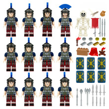 12 PCS Roman Ghost Warrior Minifigure Building Bricks Set with Weapons Birthday Gift for Boys & Girls