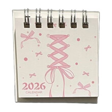 Pretty In Pink 2026 Miniature Wall Calendar Elegant Gift-Ribbon