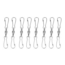 8 Pack  Double Clip Swivel Hooks for Wind Spinners, Windsock, Bird Feeders, Wind Chimes Crystal Twisters Party