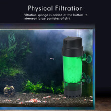 Aquarium Fish Tank Fluidized Moving Bed Filter Bubble Bio Media Filter with Air Stone and Sponge Filter LH-300