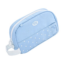 Korean Type Dot Foldable Pencil Case Convertible To Pen-Blue