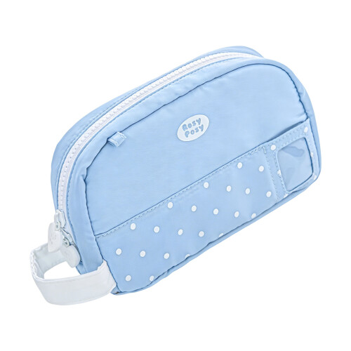 Korean Type Dot Foldable Pencil Case Convertible To Pen-Blue