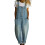 Stylish Polyester Overall Pant For Women-Light Blue L 1