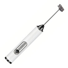 Milk Frother Wand with Stand Drink Mixer Electric Whisk-White