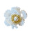 Stylish Acrylic Beaded Flower Ring Handcrafted With-White 1