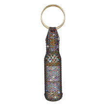 Stylish Metal Handle Wine Pouch Mesh Embedded-fantasy color