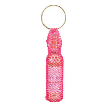 Mesh Rhinestones Bottle Holder Champagne Bottle Toted-rose red