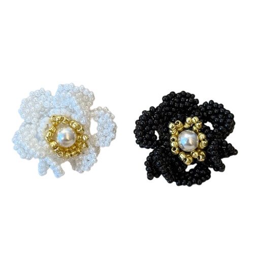 Perlen-Blumenring mit Perlen, trendiges Accessoire für-Weiß 1