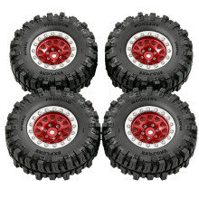 4pcs 1.0" Beadlock Deep Dish Metal Wheel Set for 1/18 1/24 RC Crawler Car TRX4M FCX18 Upgrade Parts Red