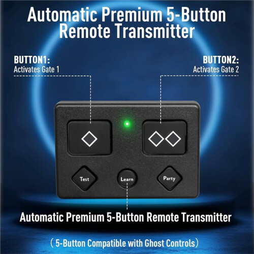 2 Pcs for  Gate Opener Remote Automatic Premium 5-Button Transmitter for Model AXS1,AXP1,AXR1 2