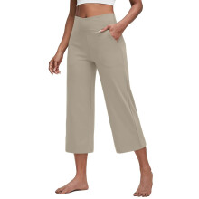 Women Soft High Waist Work Trousers Business Casual-Apricot XXL