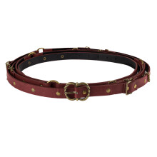 Comfortable Fit Knight Chain Belt PU Leather Soft-Red A