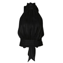 Halter Tank Tops for Women Mock Neck Backless Puffer-Black S