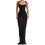 Schmeichelhaftes langes Trägerkleid mit-Schwarz S 1