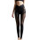 Women Athletic Leggings Stretchable Mesh Splicing-Black L 1