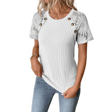 Women Textured Shirts Fall Sweaters Loose Fit Short-White M