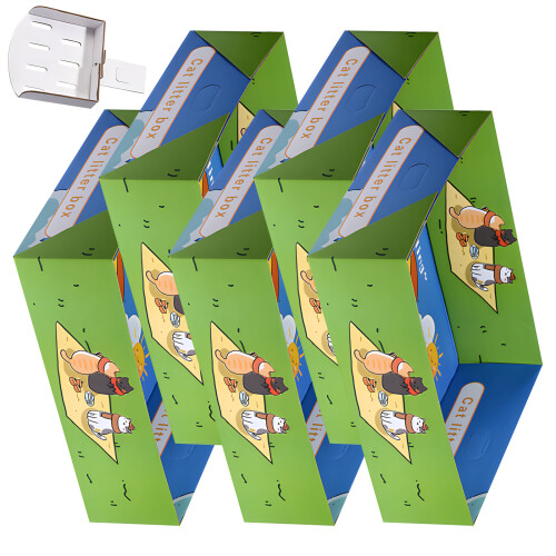 Portable Cats Toilet Box Container Leakproof Foldable Paper-1