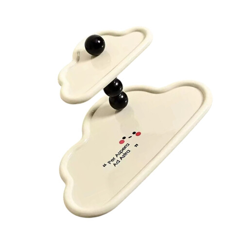 Double Layer Cloud Shape Shelf For Keys Jewelry And-Black