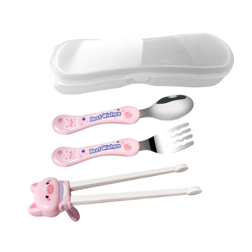 Beginner Friendly Kids Chopsticks Dining Group Contains Spoon-3