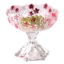 Beautiful Handmade Glass Platter High Foot Fruit Tray For