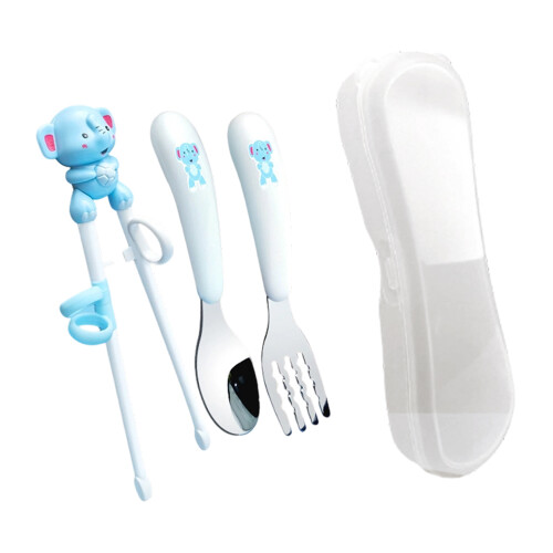 Practical Starter Chopsticks Set With Fork Spoon Help Kids-2