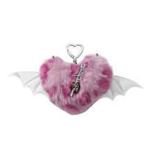 Trendy Y2K geïnspireerde luipaardpatroon sleutelhanger-Roze Rood