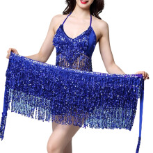 Belly Dance Hip Scarf,Belly Dance Wrap Skirt with-royal blue os