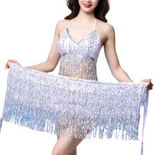 Belly Dancing Hip Scarf Bellydance Wrap Skirt Belly-Silver os