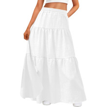 Trendy  Vacation Outfits Long Skirts for Women  Maxi-White M