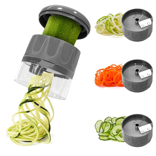 Multifunctional Rotary Vegetable Slicers With 3 Cutting-Grey