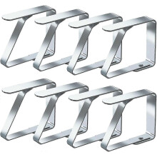 Tafelklemmen 8 stuks van roestvrij staal, tafellakenhouders voor tafelkleed, 4 cm