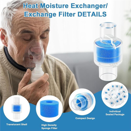 10pcs Universal Heat Moisture Exchanger/Exchange Filter Replacement for Z1, Z2 HME Humidification Solution