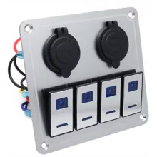 Metal Waterproof LED Rocker Circuit Panel Boat Rocker Control Panel Fit for Car Auto Boat Marine A