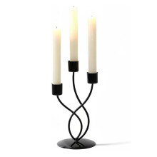 Elegant Black Metal Candelabra - 3-Arm Candlestick Holder for Luxurious Table Centerpiece