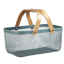 1pc Sundries Storage Basket Wire Container for Home Organization Thick and Storage for Fruits Makeup Tools and Items