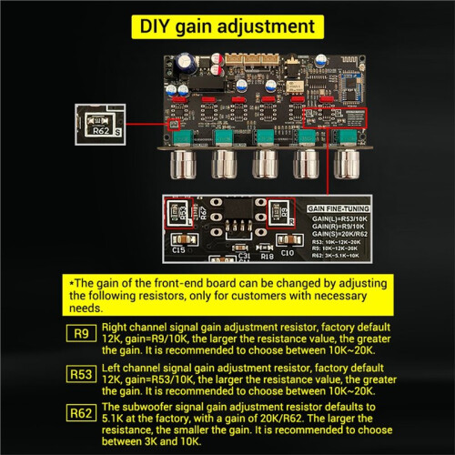 ZK-PRO2 Preamplifier Tone Board 2.1 Channel Subwoofer with  Decoding QCC3034+ES9023 1