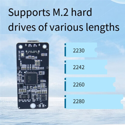 M.2 SSD Enclosure RTL9210B Adapter Board Dual-Protocol NVMe/NGFF External Hard Drive Adapter 10Gbps 1